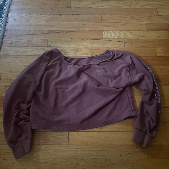 Adidas Brown Rhinstone Crop Sweatshirt Size Medium - Picture 7 of 7